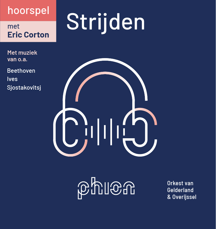 Afbeelding voor een Spotify afspeellijst met een graphic van een koptelefoon in de huisstijl van Phion