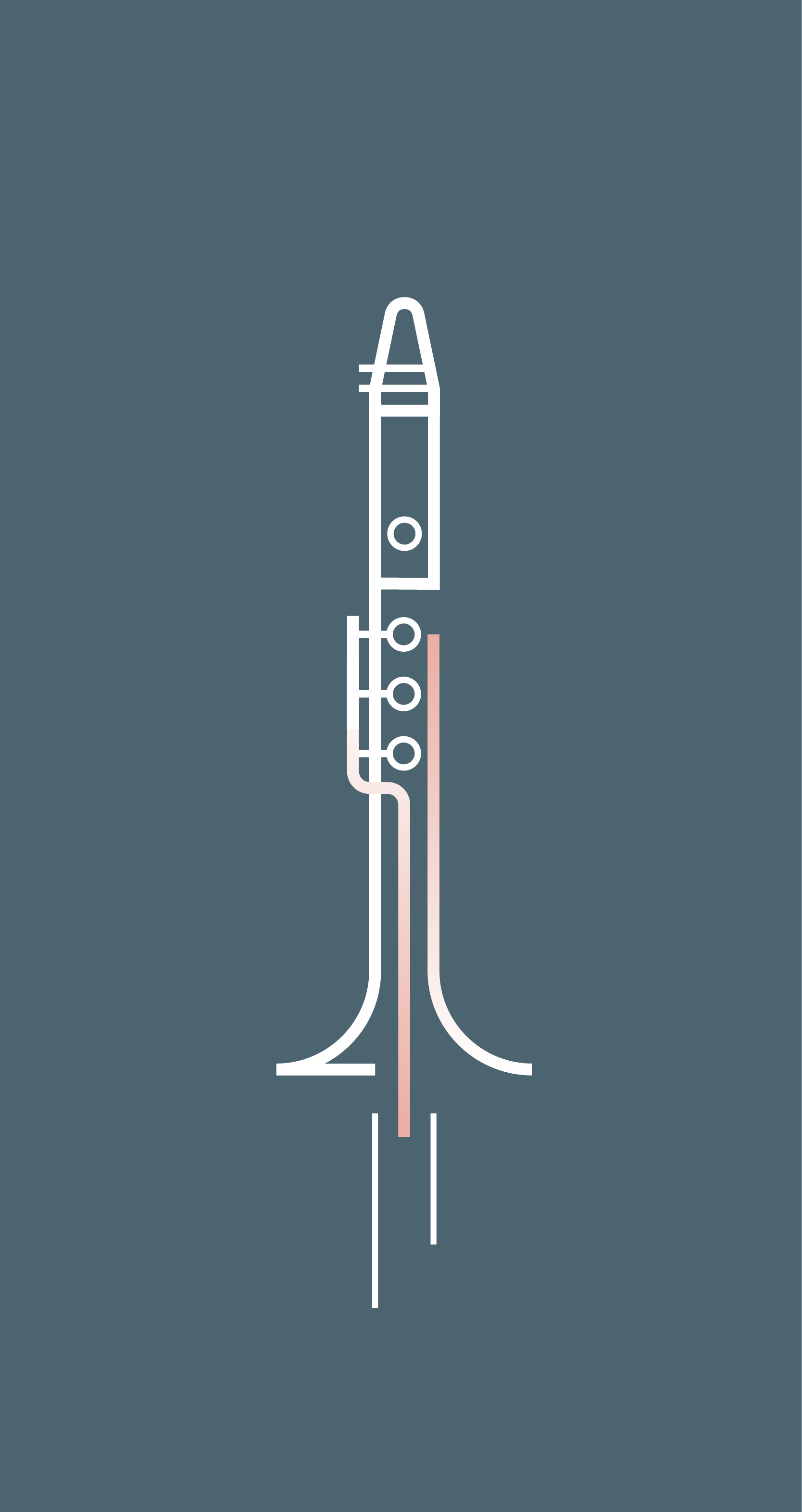 Graphic van een klarinet in de huisstijl van Phion